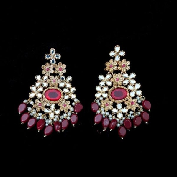 AZALEA STUD  GOLD PLATED EARRINGS .