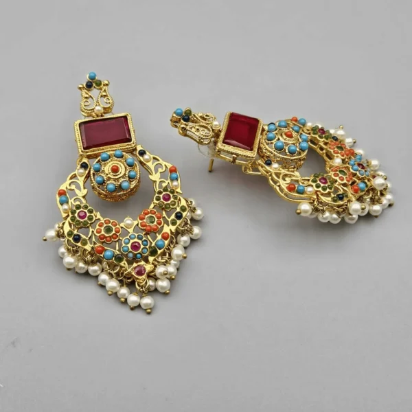 NAURATEEN GOLD PLATED EARRINGS FOR WOMEN'S.