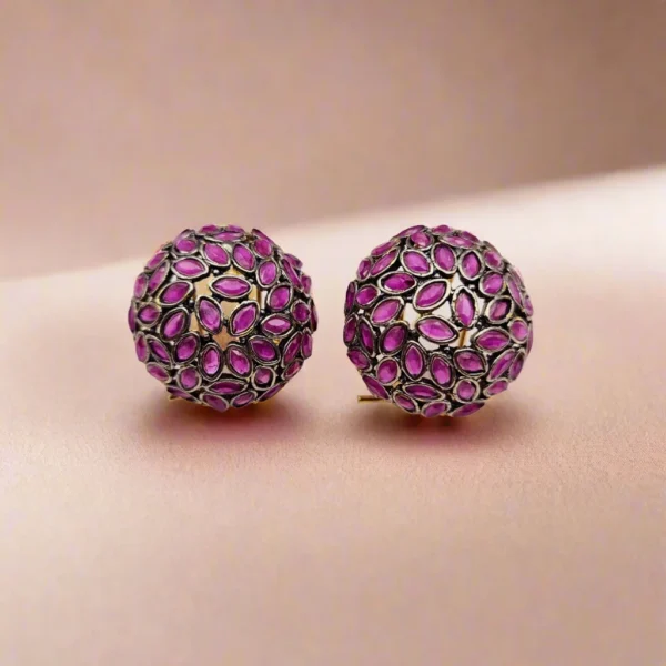 RUBY BALL STUD EARRINGS FOR GIRLS/WOMEN'S