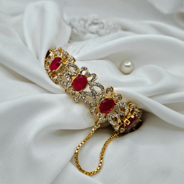 BRAECLET STUDDED WITH MAROON STONES